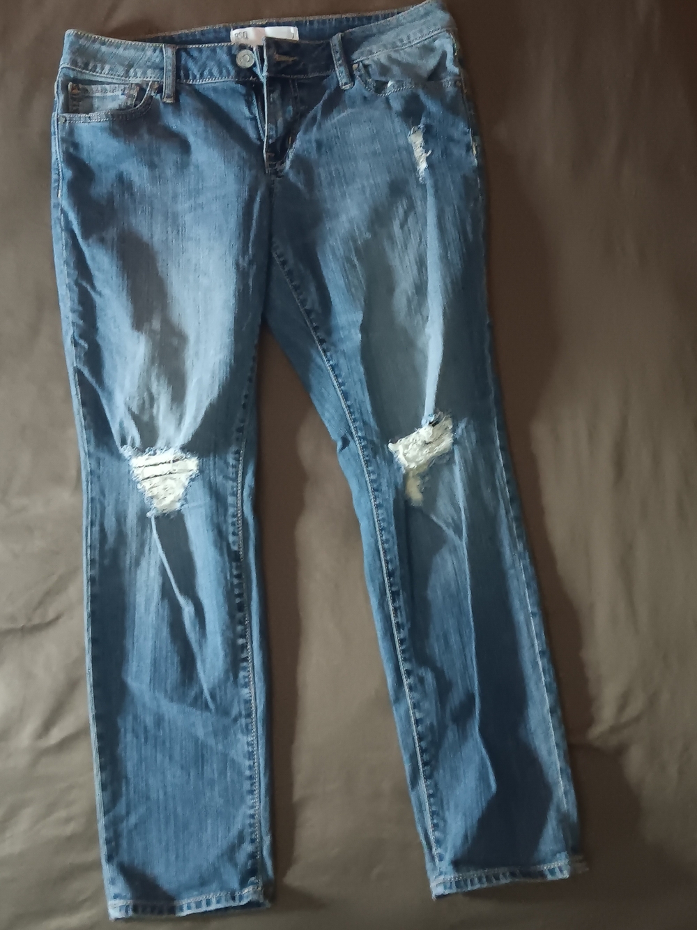 RSQ Women's Distressed Light Blue Boyfriend Jeans